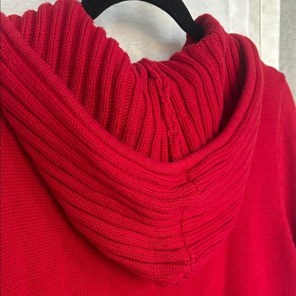 Cozy Red Women's Zip Up Knit Sweater - Picture 6 of 6